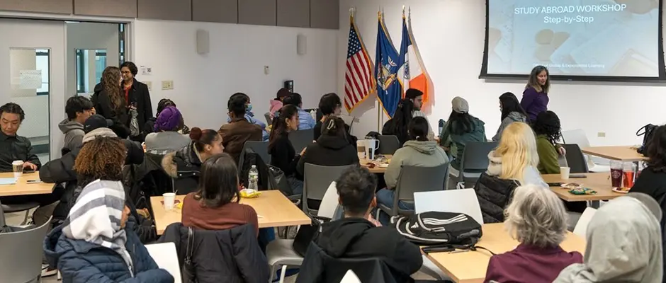 Seventy participants attended the Study Abroad: Step-by-Step Workshop to learn about CUNY opportunities abroad.